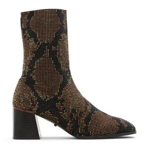 Aldo Sparkling Bronze Gold & black Sock Boot Sz 9​​​​​